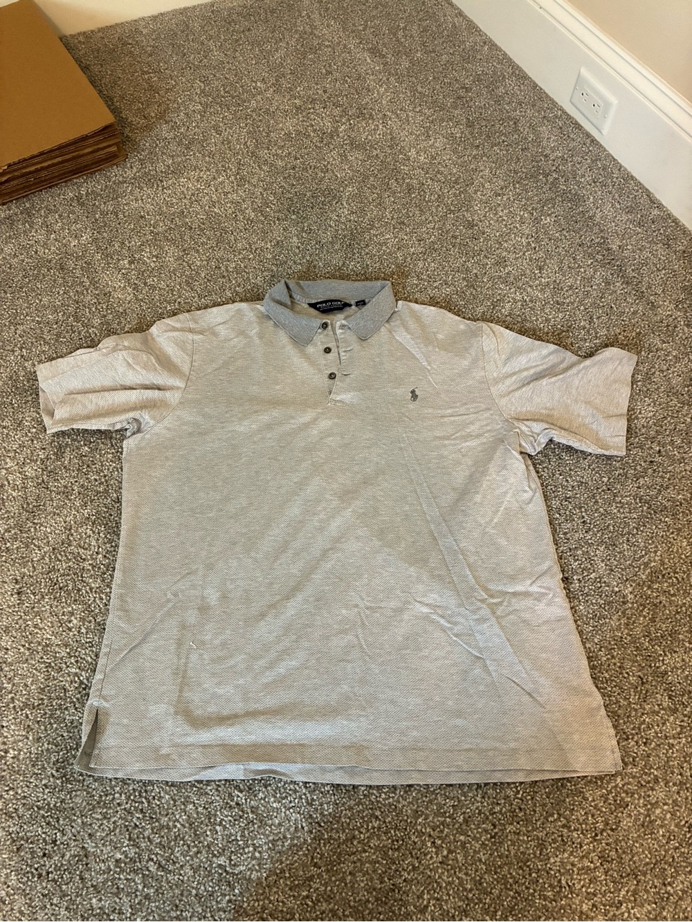 Ralph Lauren Light Gray Short Sleeve Polo with Contrast Collar